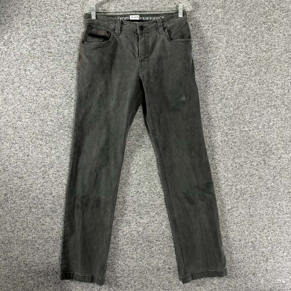 Prana Men's Size 30x34 Gray Slim Straight Leg Stretch Denim Jeans